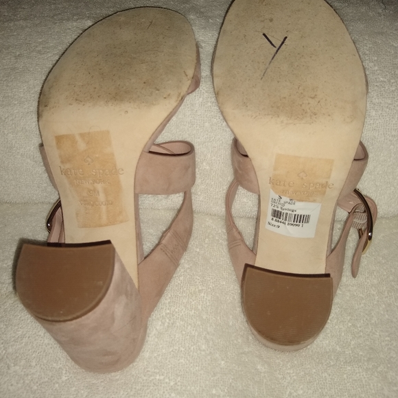 Kate Spade Orchid suede block heel sandals. 9 - Picture 6 of 8